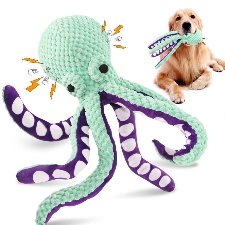 Squeaky Octopus Plush Dog Toy  - đánh giá và giá Indestructible Dog Chew Toy