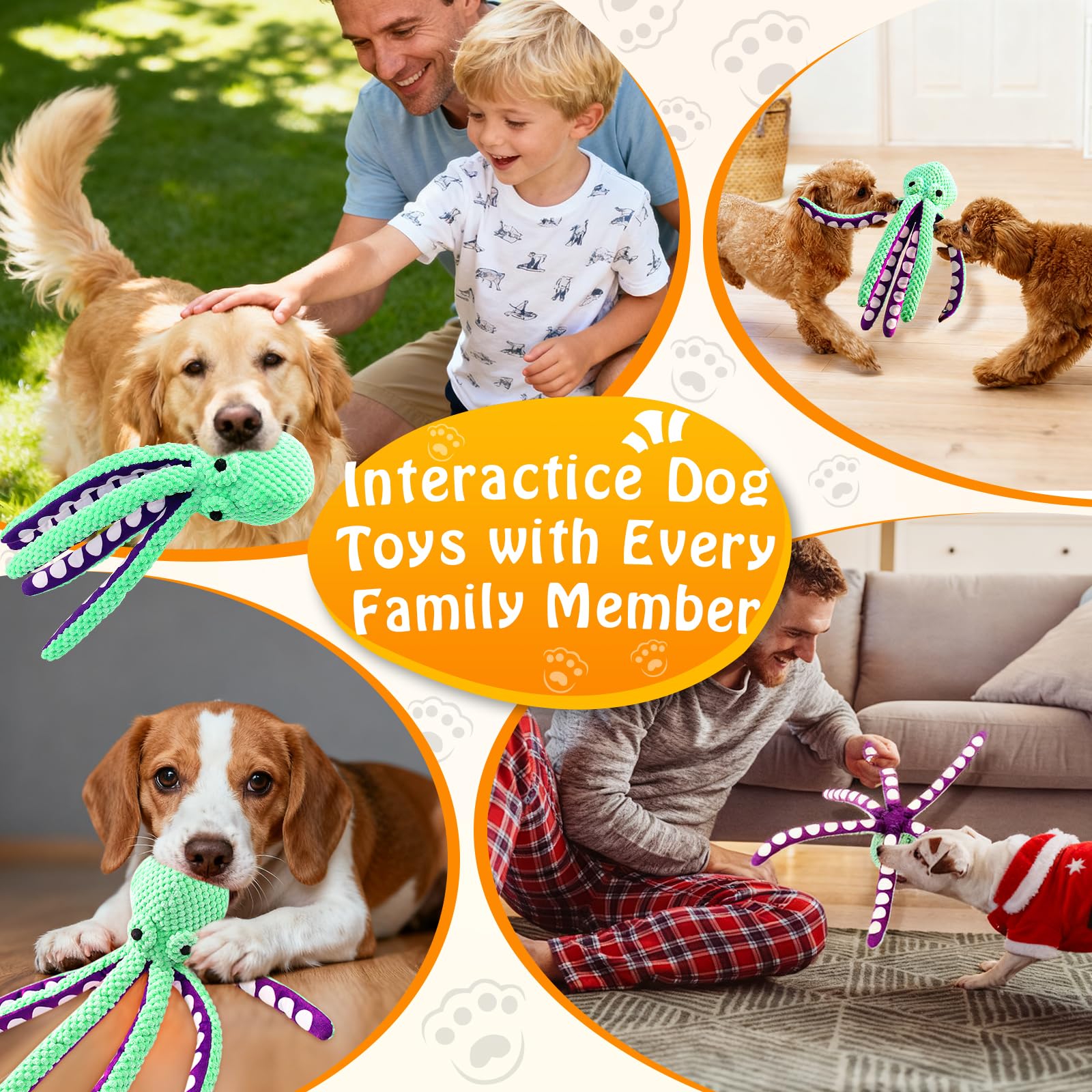 Squeaky Octopus Plush Dog Toy  - đánh giá và giá Indestructible Dog Chew Toy
